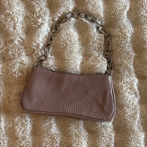Elegant Croc-Embossed Shoulder Bag - Taupe